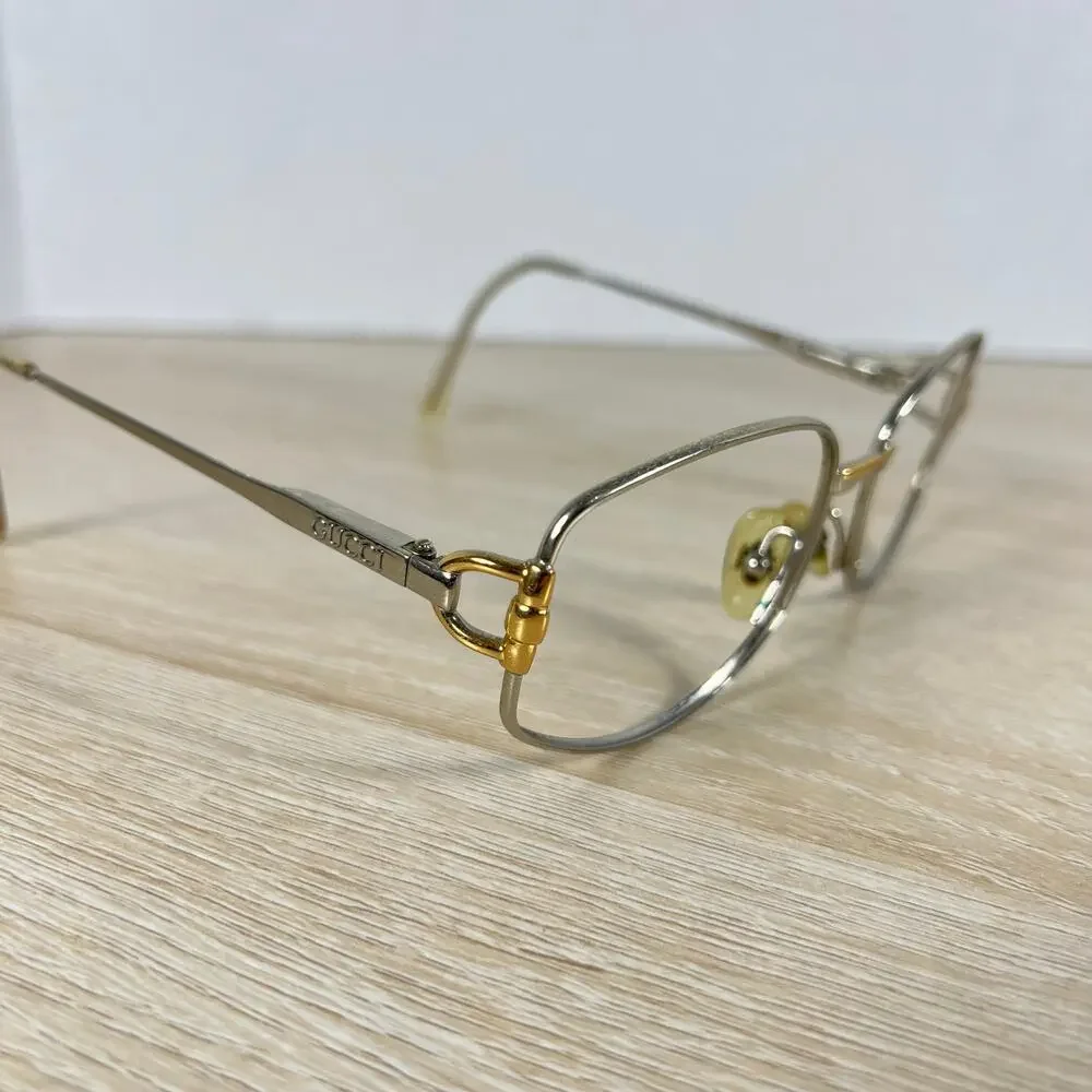 Vintage Gucci GG2279 Z60 Eyeglasses Gold Silver Metal FRAMES ONLY 55-17-135